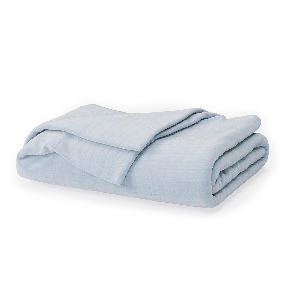 Folded blanket against a white background #color_washed cornflower