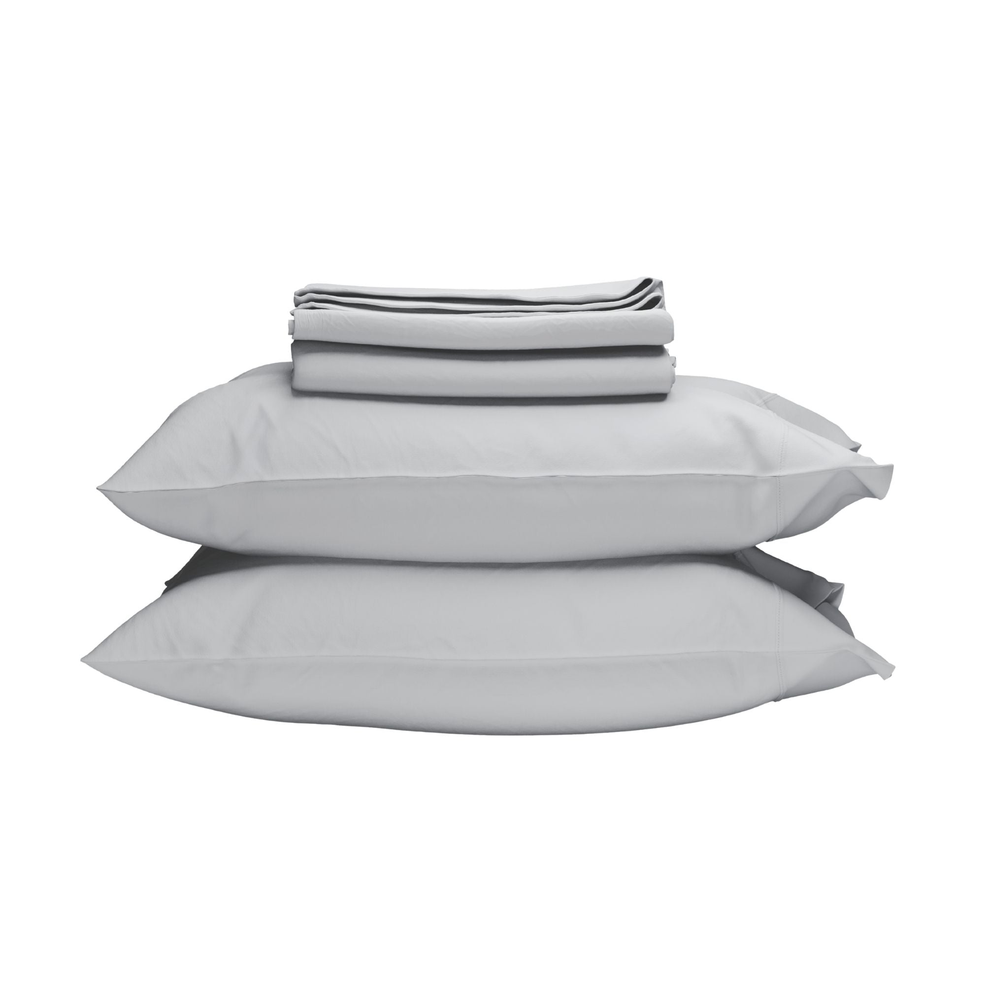 Stack of gray bedding on a white background #color_mist