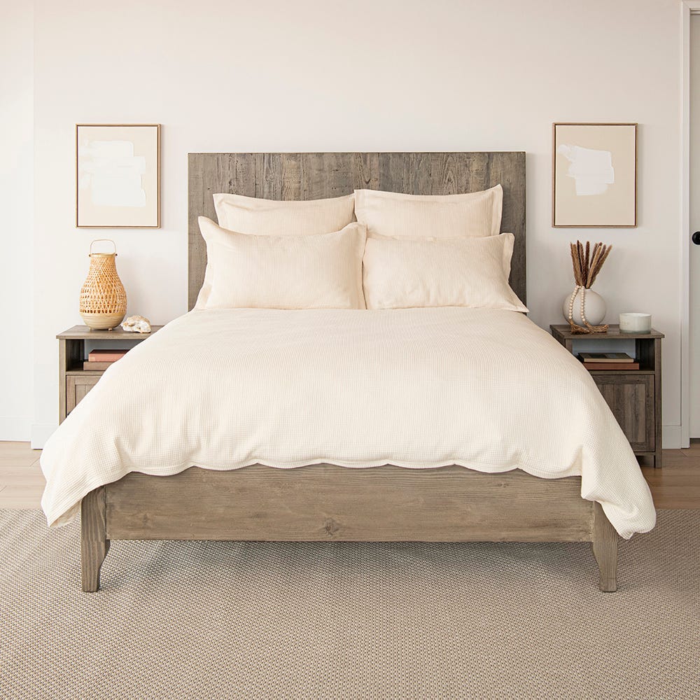 Final Sale! Organic Cotton Waffle Duvet Cover & Sham Set