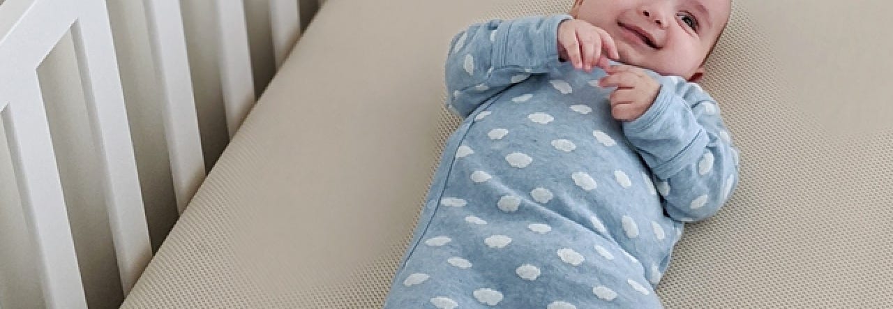 infant on mc46 naturepedic breathable crib mattress