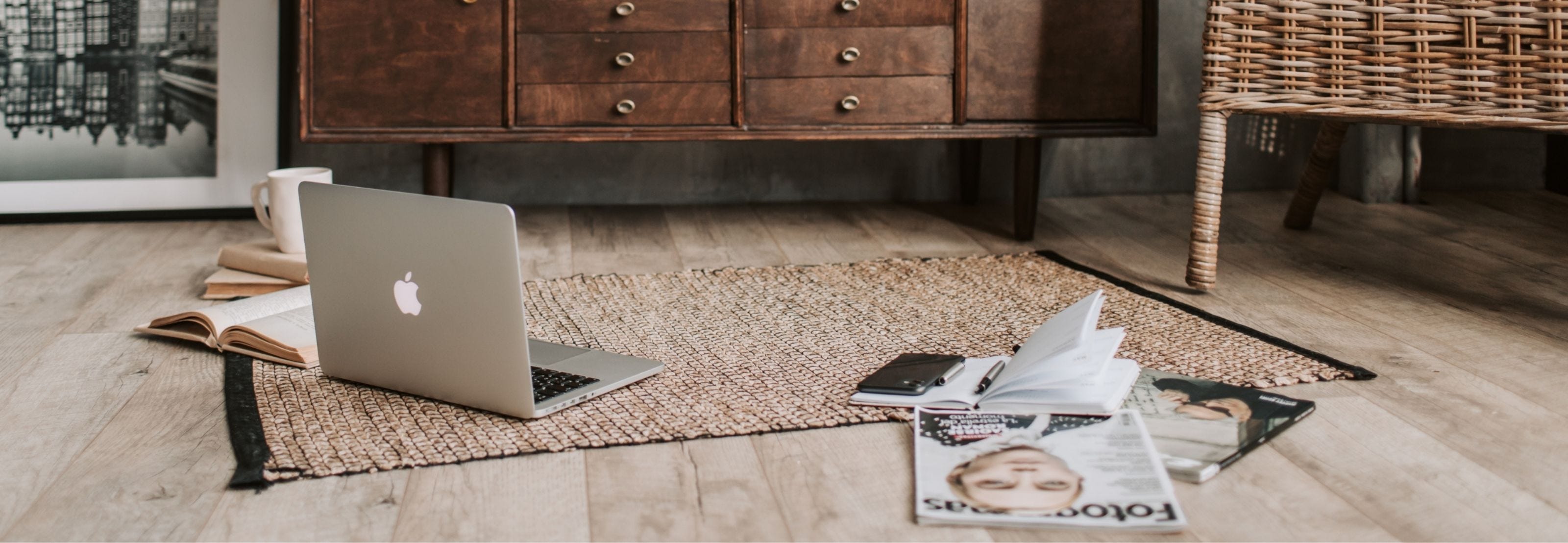 cluttered bedroom floor