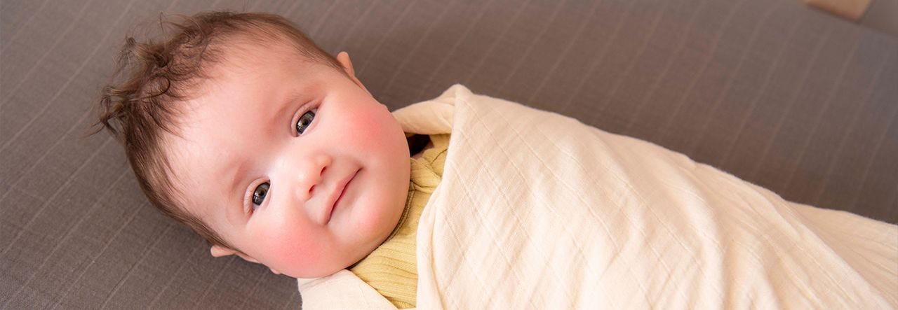 baby swaddled in a blanket