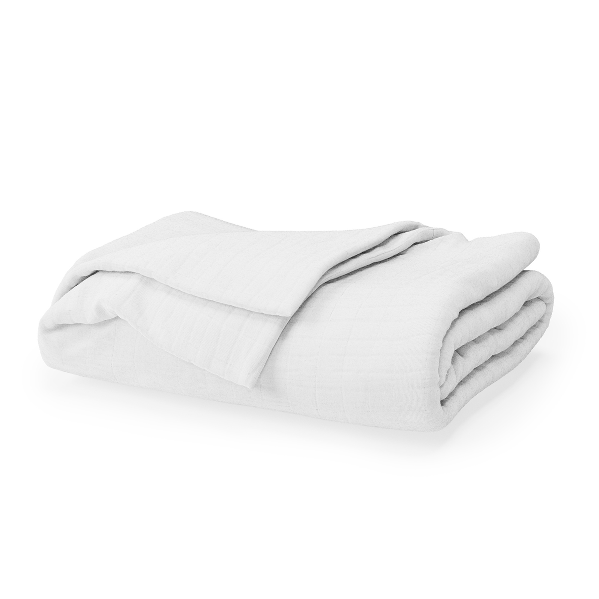 Folded blanket against a white background #color_arctic snow