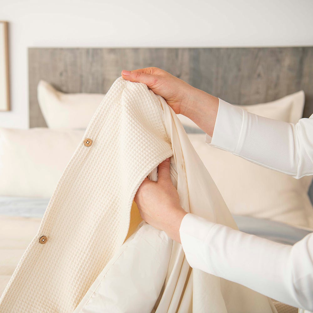 Final Sale! Organic Cotton Waffle Duvet Cover & Sham Set