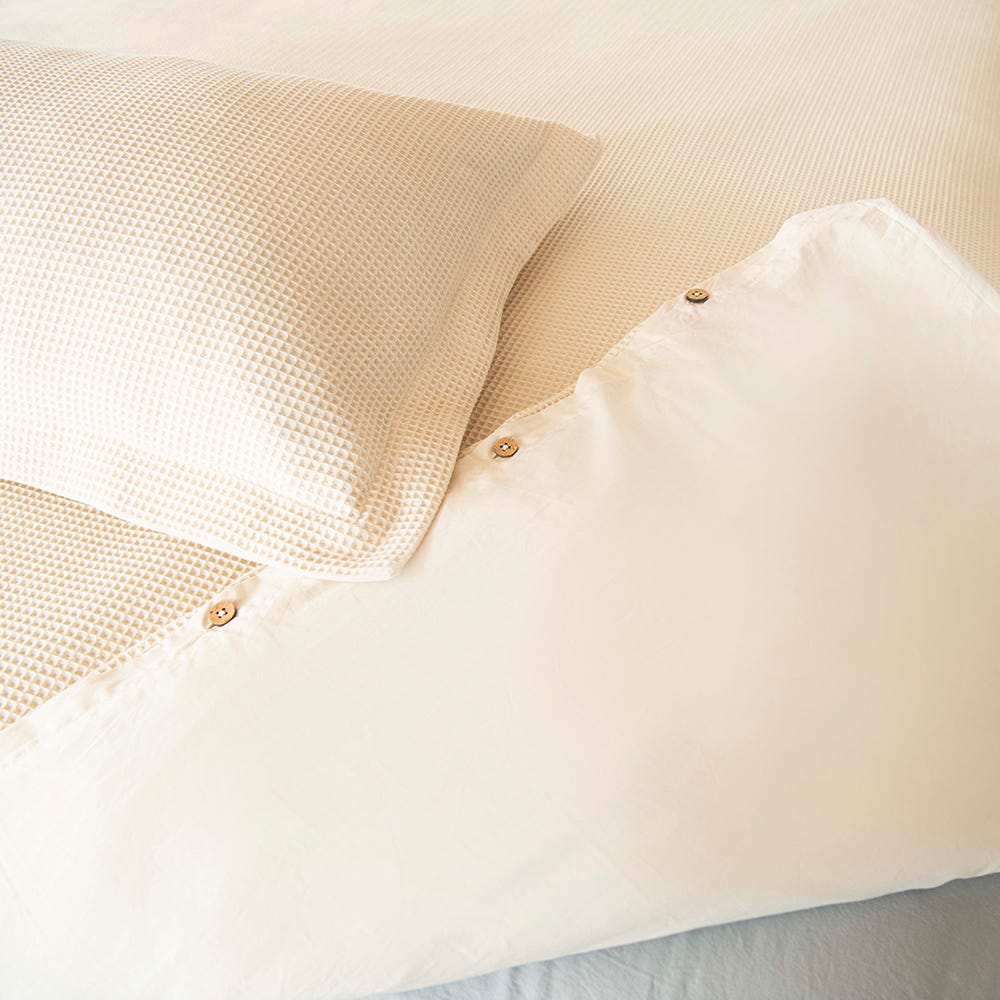Final Sale! Organic Cotton Waffle Duvet Cover & Sham Set