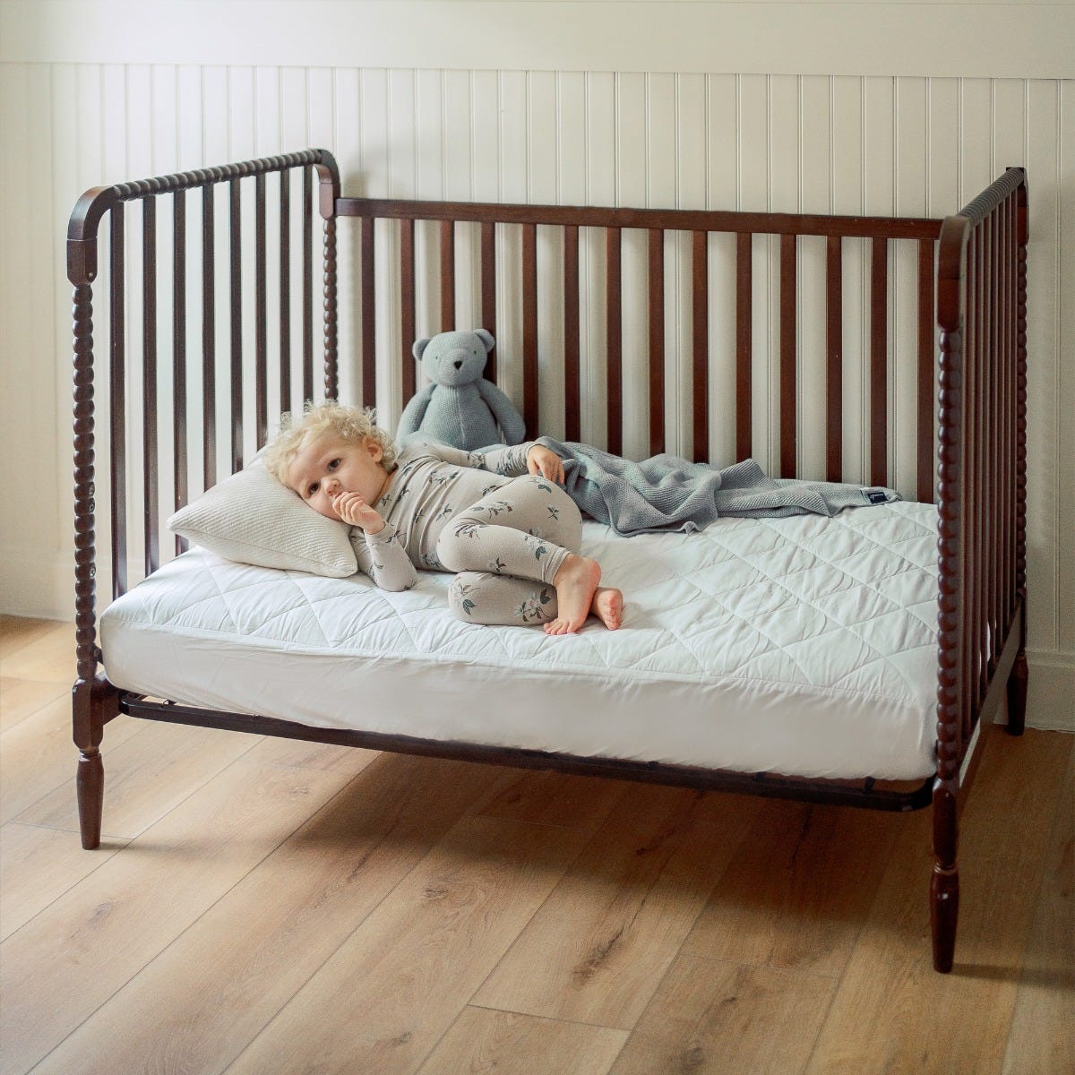 Waterproof Quilted Organic Cotton Toddler Mattress Pad (For Crib Size Mattresses)