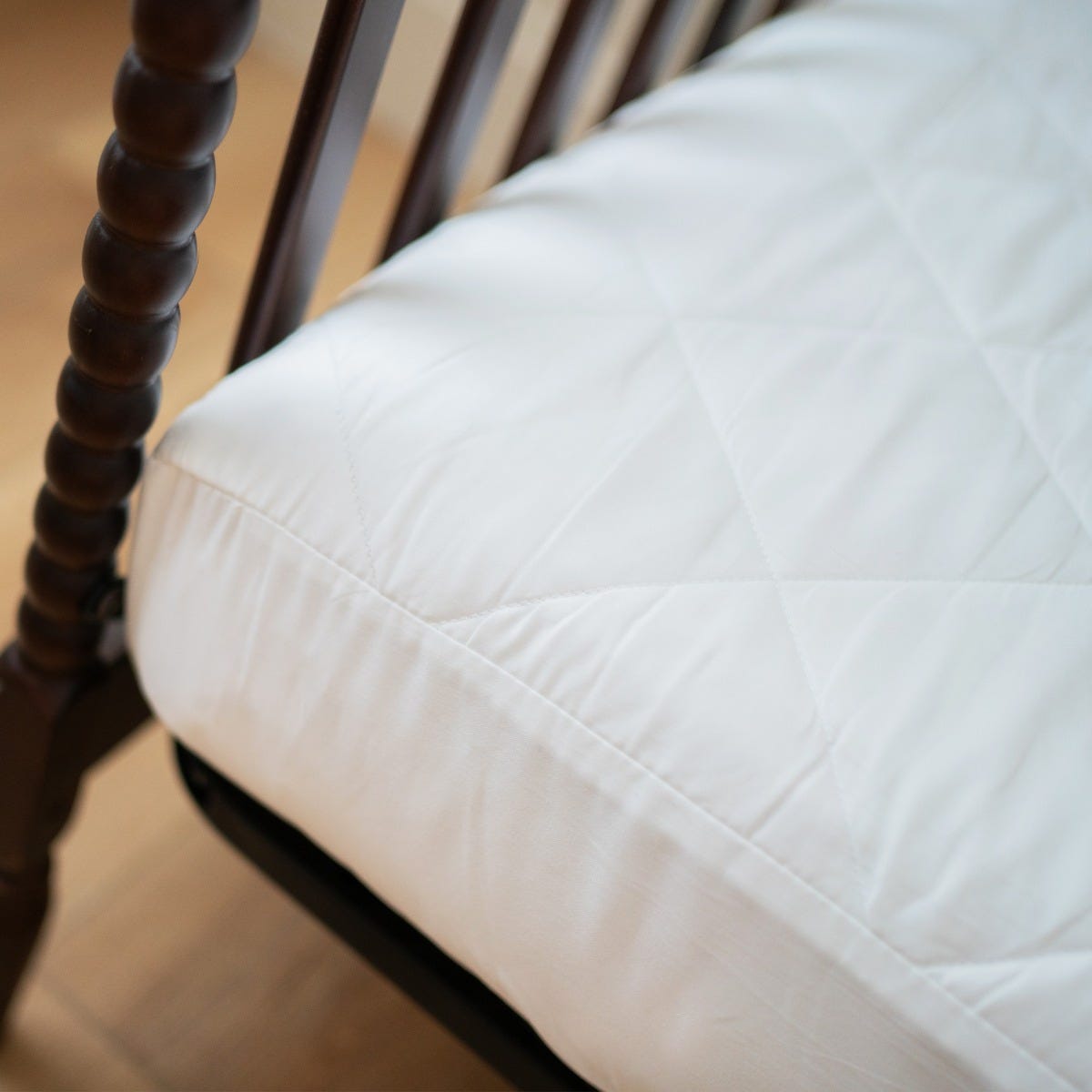 Waterproof Quilted Organic Cotton Toddler Mattress Pad (For Crib Size Mattresses)