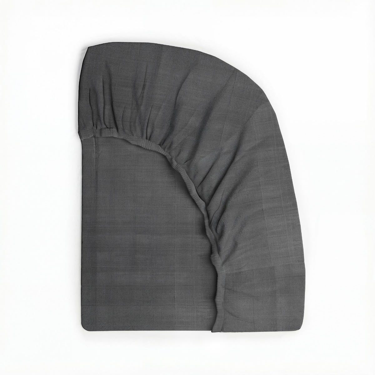 Fitted sheet folded against a white background #color_pebble grey