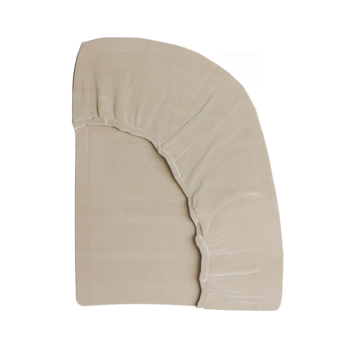 Fitted sheet folded against a white background #color_sand